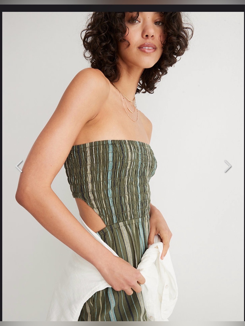 Aerie Strapless Linen Blend Jumpsuit , Medium